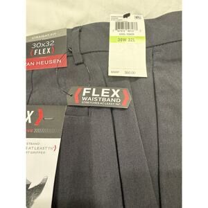 Van Heusen Flex 30X32 Straight Fix Flat Front Men’s Dress Slacks New WTags 0198
